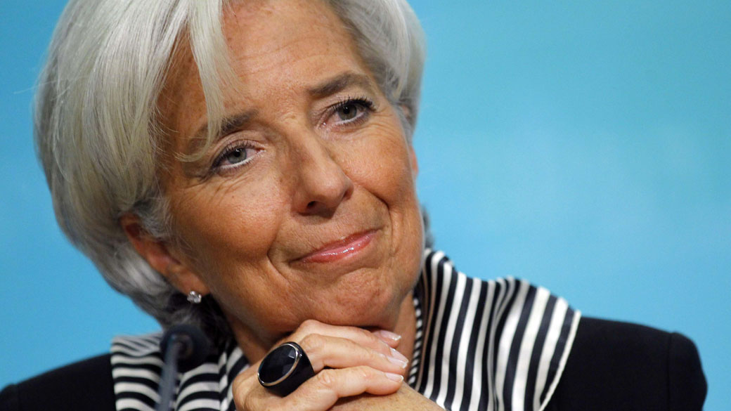 Diretora do Fundo Monetário Internacional Christine Lagarde, realiza uma coletiva de imprensa para discutir o FMI