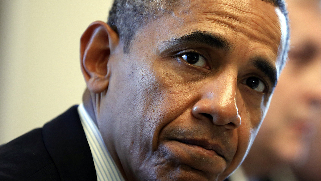 Presidente dos Estados Unidos, Barack Obama. Contribuição do comércio para a economia norte-americana caiu para 0,99 ponto percentual