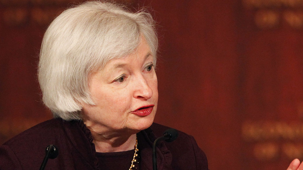 Nova presidente do banco central norte-americano, Janet Yellen. Na reunião de janeiro, Fed reduziu seus estímulos monetários em US$ 10 bilhões e decidiu manter a taxa de juros próxima de zero