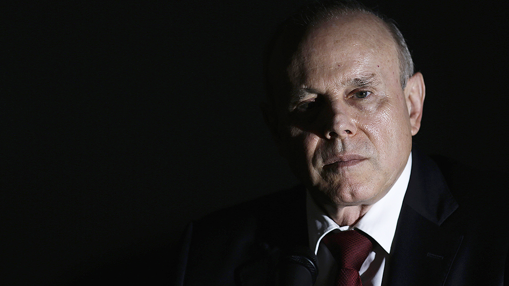 Ministro da Fazenda Guido Mantega durante coletiva para imprensa, em Brasília