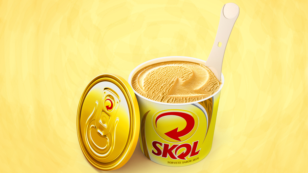 Sorvete de cerveja Skol começou a ser vendido em 15 de março