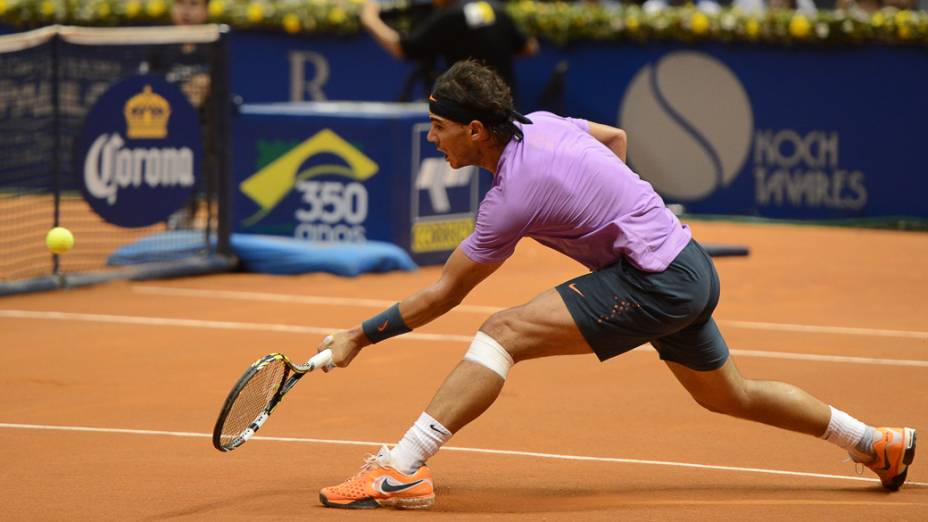 Nadal durante final do Brasil Open, no Ginásio do Ibirapuera