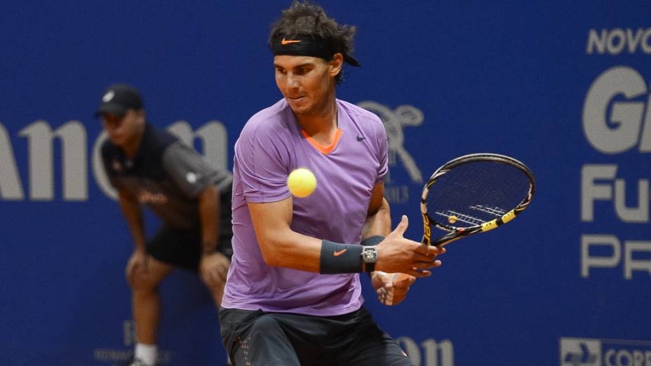 Nadal durante final do Brasil Open, no Ginásio do Ibirapuera