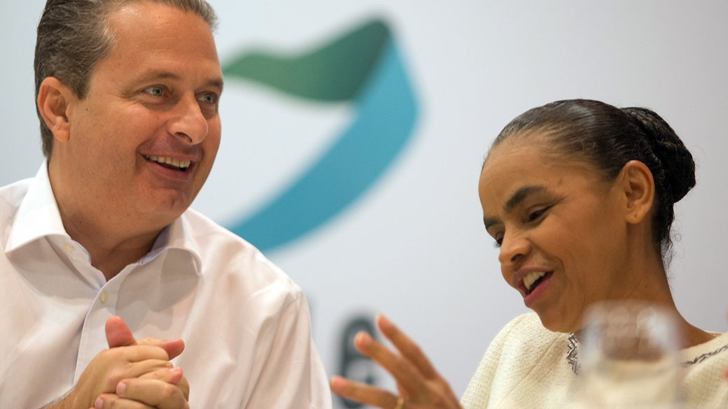 Eduardo Campos e Marina Silva durante seminário da Rede Sustentabilidade