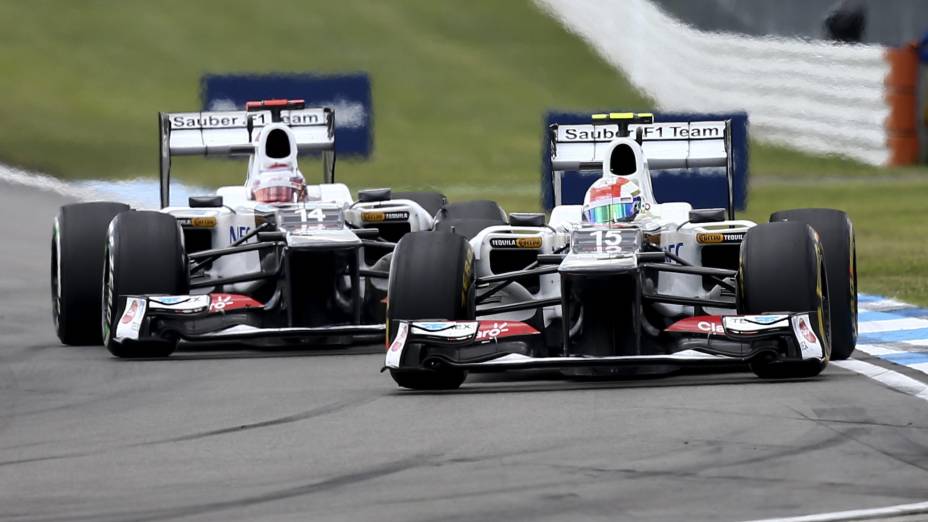 Pilotos mexicanos durante o Grande Prêmio da Alemanha, neste domingo