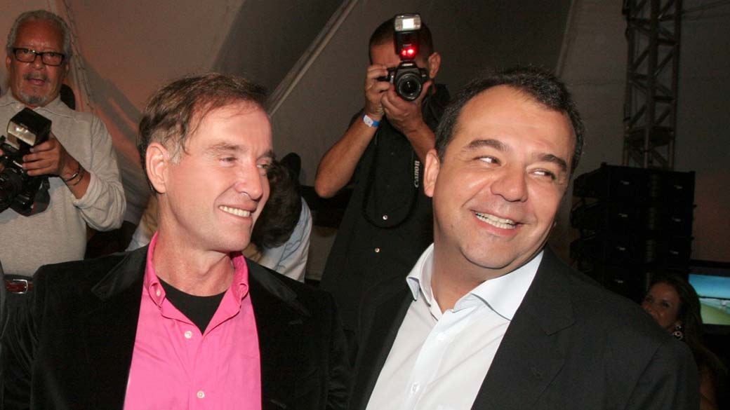 O empresário Eike Batista com Sérgio Cabral, governador do Rio de Janeiro