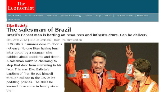 Eike Batista na 'The Economist': "O vendedor do Brasil"