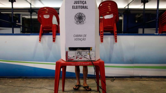 Colégio eleitoral na favela da Rocinha, Rio de Janeiro