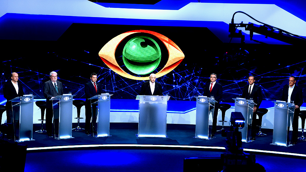 Primeiro debate para o governo do Estado de São Paulo realizado na TV Bandeirantes neste sábado (23)