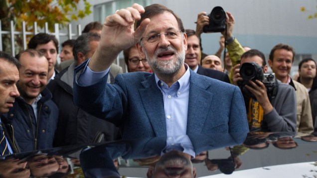 Mariano Rajoy, líder do conservador Partido Popular, após votar nas eleições para primeiro-ministro da Espanha - 20/11/2011