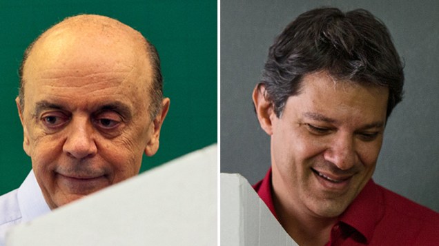 José Serra (PSDB) e Fernando Haddad (PT), candidatos à prefeitura de São Paulo