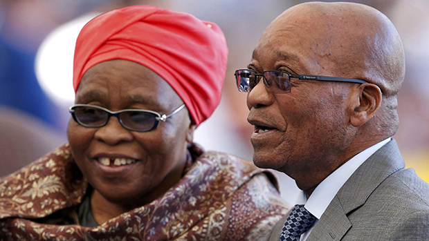O presidente da África do Sul, Jocob Zuma, com a mulher