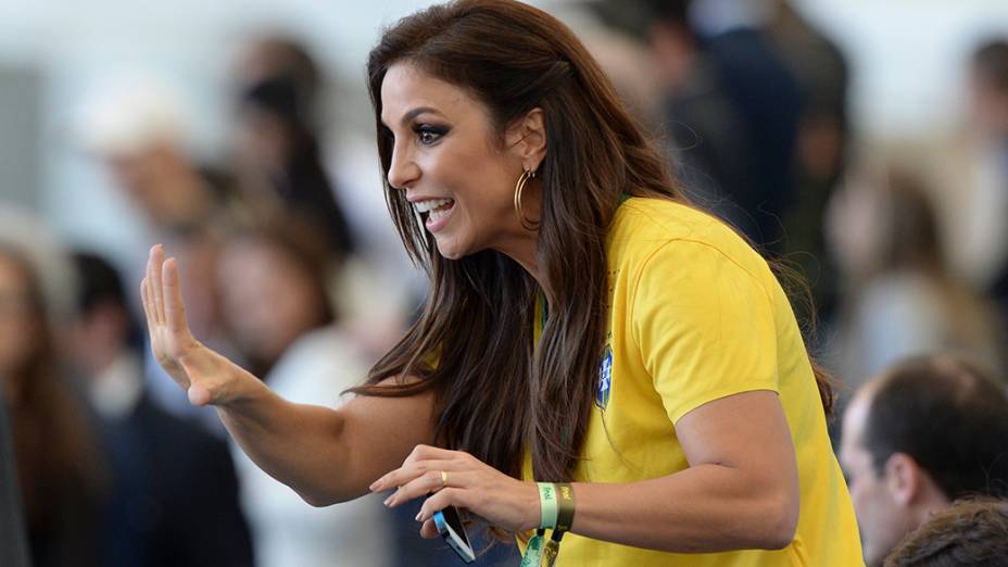 Ivete Sangalo na partida entre Alemanha e Argentina, no Maracanã