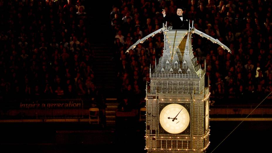 Timothy Spall na cerimônia de encerramento da Olímpiada de Londres 2012