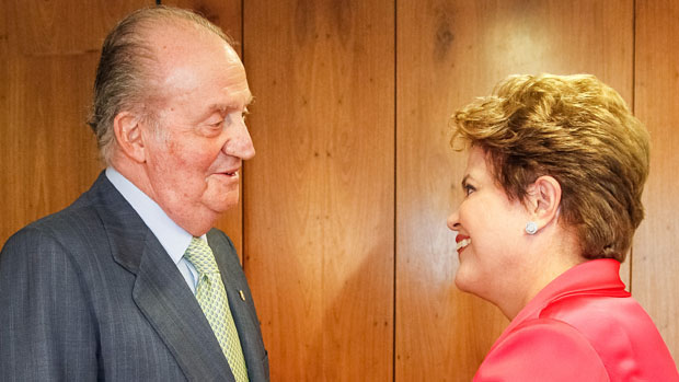 O rei da Espanha, Juan Carlos I, e a presidente Dilma Rousseff