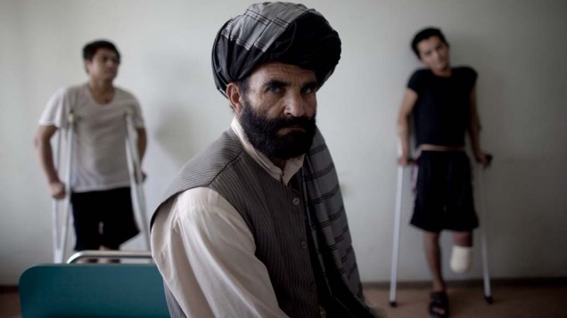 Soldados do Exército Nacional Afegão no hospital militar Davoud Khan em Cabul, Afeganistão