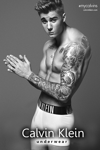 Bieber chatiado para a Calvin Klein