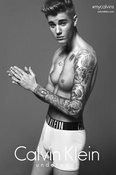 Bieber ganha seios em meme baseado na campanha da Calvin Klein