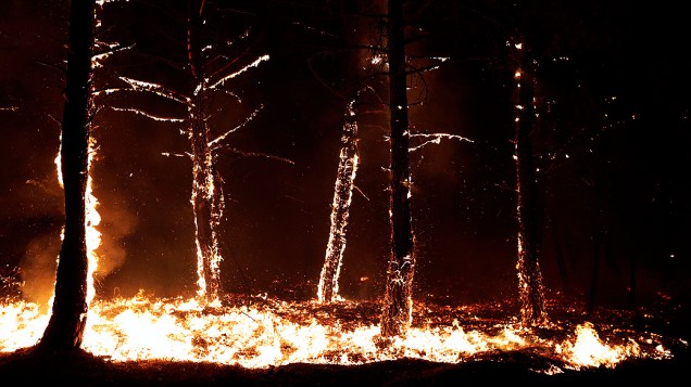 Incêndio florestal em Tabuyo del Monte, perto de Leon, na Espanha
