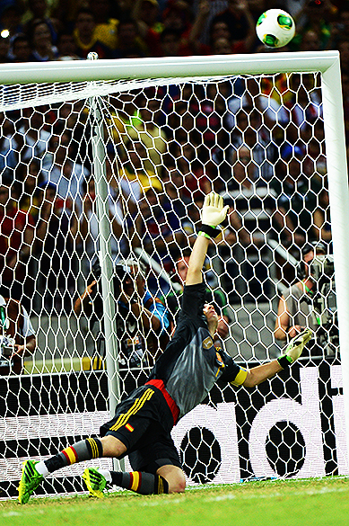 Cassilhas da Espanha durante jogo na Copa das Confederações no Brasil