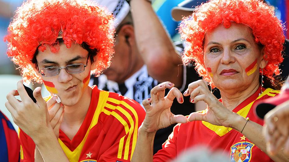 Torcedor durante jogo da semifinal entre Espanha e Itália, da Copa das Confederações, em Fortaleza
