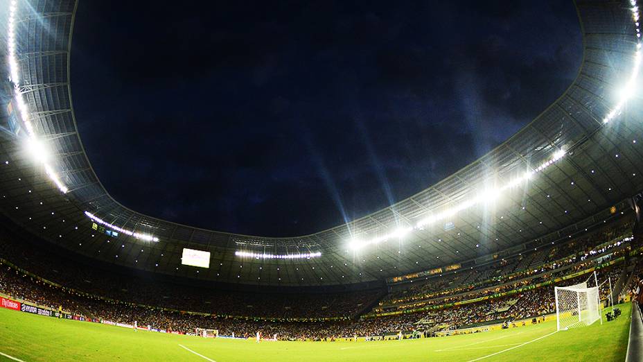 Jogo da semifinal entre Espanha e Itália, da Copa das Confederações, em Fortaleza