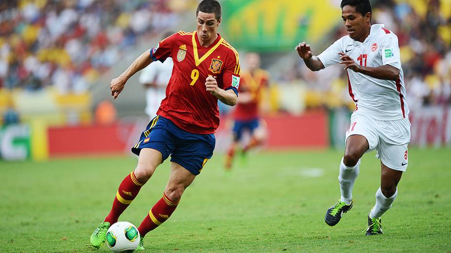 Fernando Torres durante partida entre Espanha e Taiti válida pela Copa das Confederações, no Maracanã, nesta quinta-feira (20)
