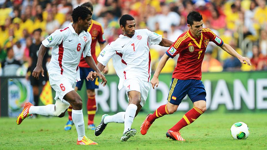 David Villa durante partida entre Espanha e Taiti válido pela Copa das Confederações, nesta quinta-feira (20), no Maracanã