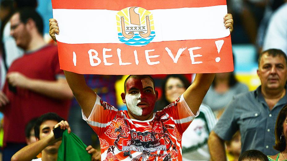 Partida entre Espanha e Taiti, válida pela Copa das Confederações, no Maracanã