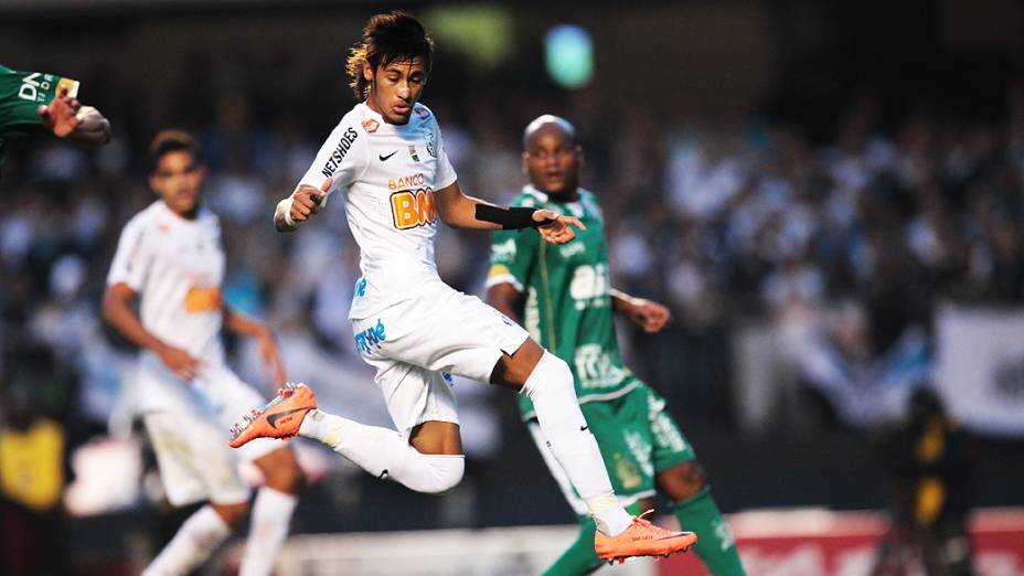 Neymar durante partida contra o Guarani, no estádio do Morumbi, em São Paulo