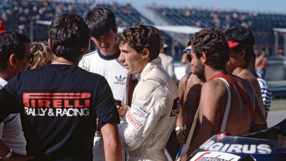 Ayrton Senna, no GP do Brasil, em Jacarepagua, em 1984