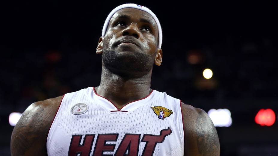 Jogador LeBron James do Miami Heat, durante o 6º jogo da final da NBA contra o San Antonio Spurs