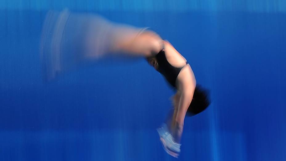 A chinesa Chen Ruolin no Campeonato Mundial da FINA, na Piscina Municipal de Montjuic,em Barcelona