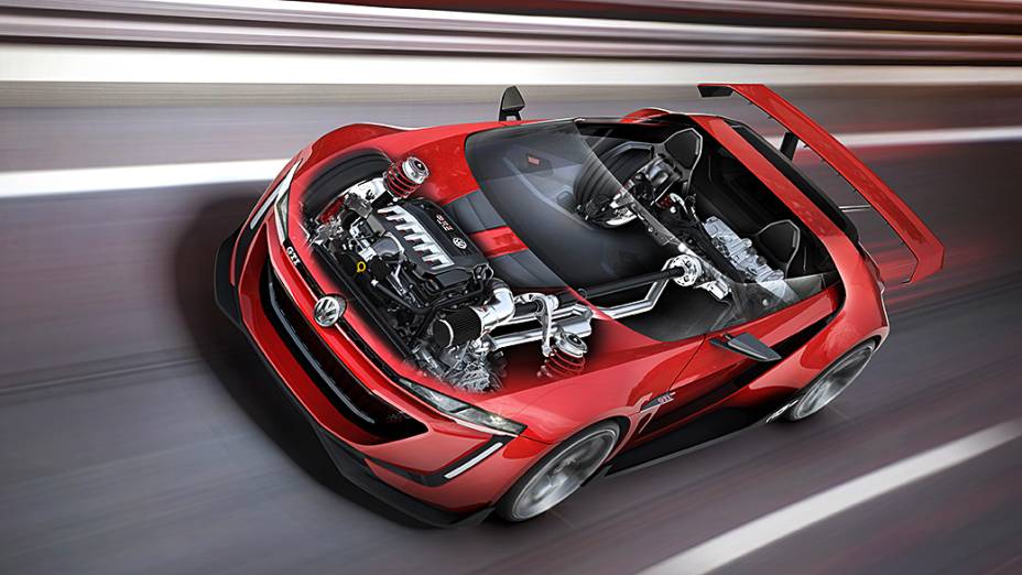 GTI Roadster Vision GT6 foi criado para o jogo Gran Turismo 6: motor 3.0 V6 TSI Biturbo, que rende mais de 500 cv