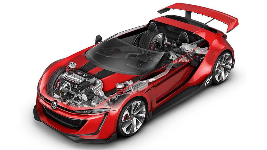 GTI Roadster Vision GT6 foi criado para o jogo Gran Turismo 6: motor 3.0 V6 TSI Biturbo, que rende mais de 500 cv