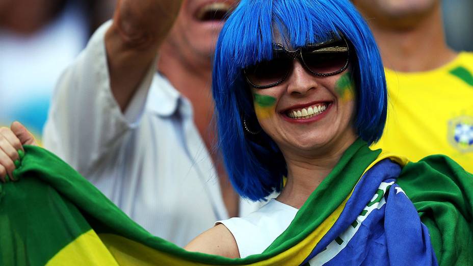 Torcida antes da partida entre Brasil e Uruguai válida pela semifinal da Copa das Confederações, no Estádio Mineirão, em Belo Horizonte