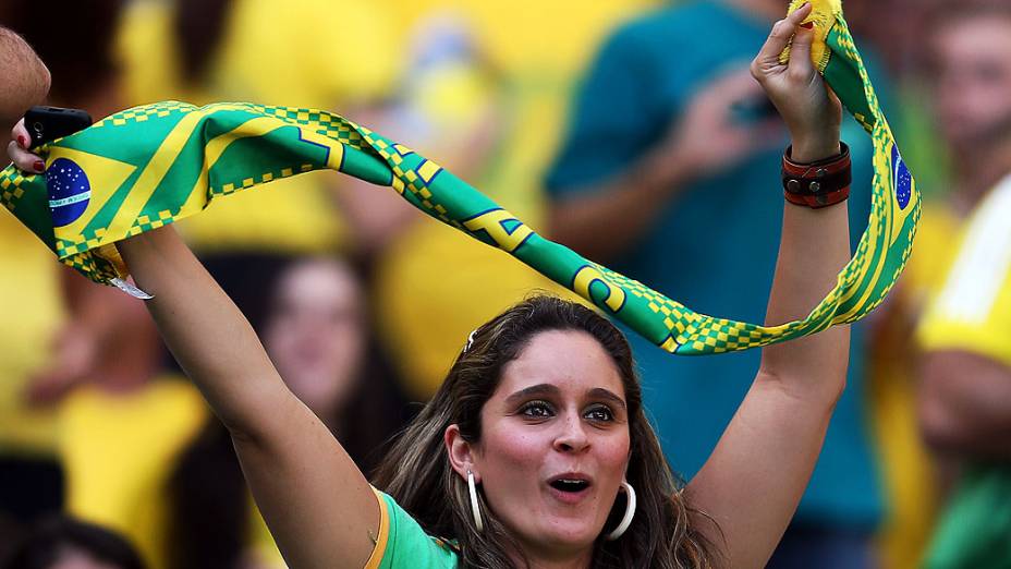 Torcida antes da partida entre Brasil e Uruguai válida pela semifinal da Copa das Confederações, no Estádio Mineirão, em Belo Horizonte