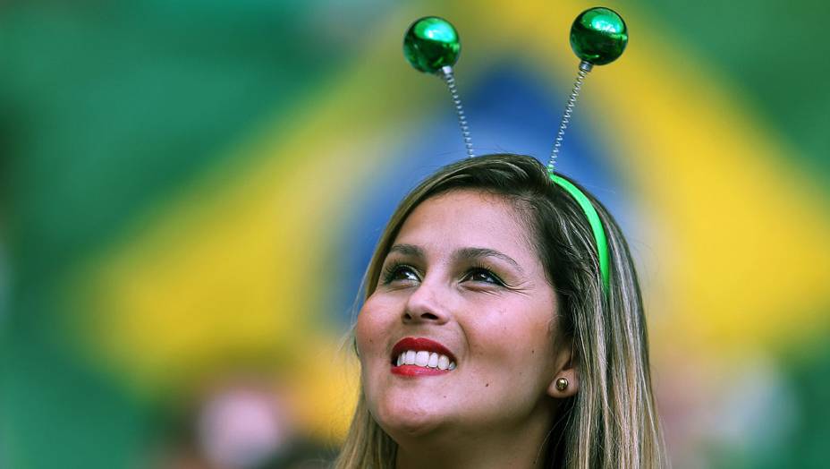 Torcida antes da partida entre Brasil e Uruguai válida pela Copa das Confederações, no Estádio Mineirão, em Belo Horizonte