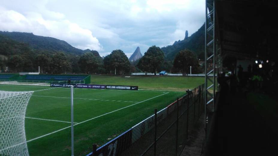 A Granja Comary, em Teresópolis, no dia da apresentação da seleção: um dos campos de treino