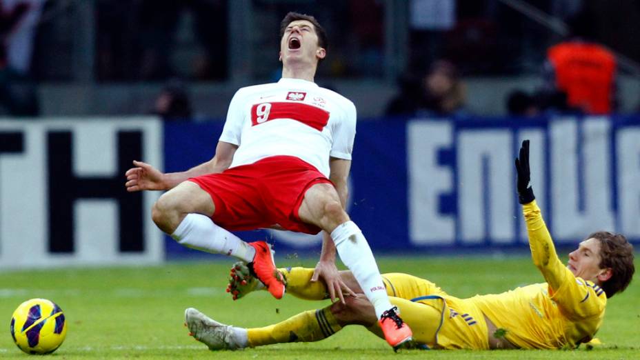 Partida entre Ucrânia e Polônia nas eliminatórias da Copa do Mundo