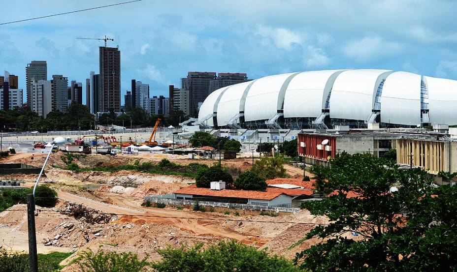 Vista externa da Arena das Dunas, em Natal