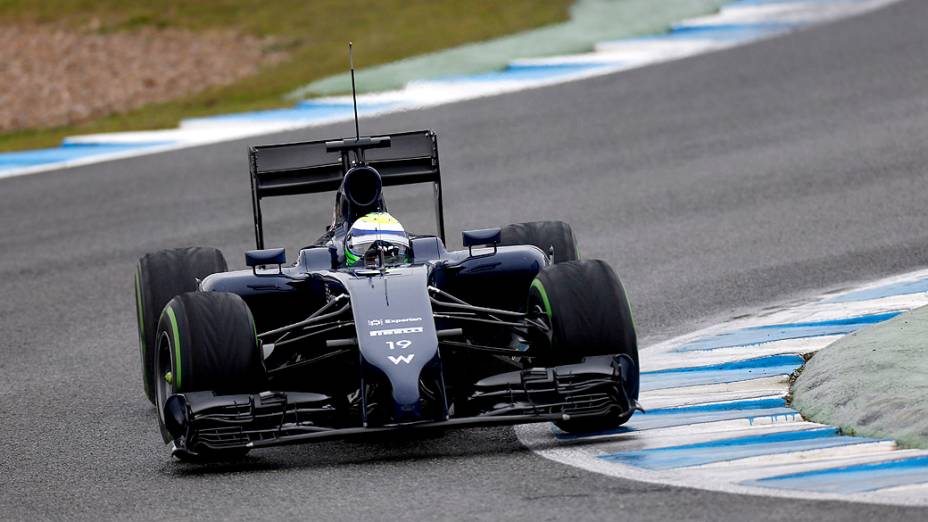 Felipe Massa, da Williams, durante o último dia de testes da Fórmula 1, em Jerez de La Frontera, na Espanha