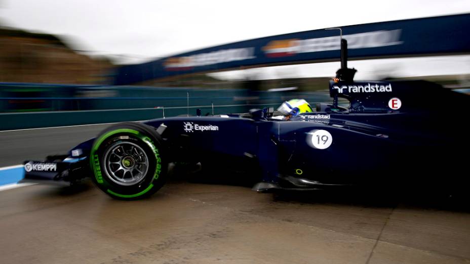 Felipe Massa, da Williams, durante o último dia de testes da Fórmula 1, em Jerez de La Frontera, na Espanha
