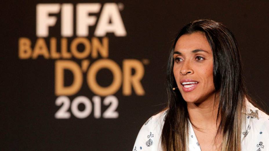 Marta antes da cerimônia de premiação da Bola de Ouro da Fifa em Zurique, Suíça