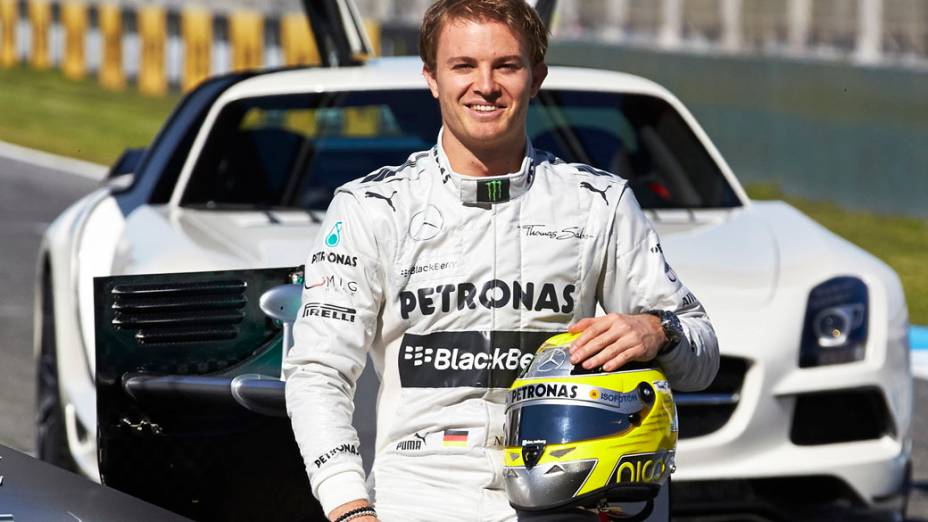 Nico Rosberg durante apresentação do novo Mercedes F1 W04