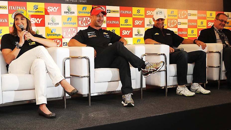 Coletiva com os pilotos brasileiros da Fórmula Indy