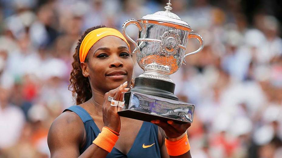 Serena Williams celebra após vencer final contra Maria Sharapova da Rússia