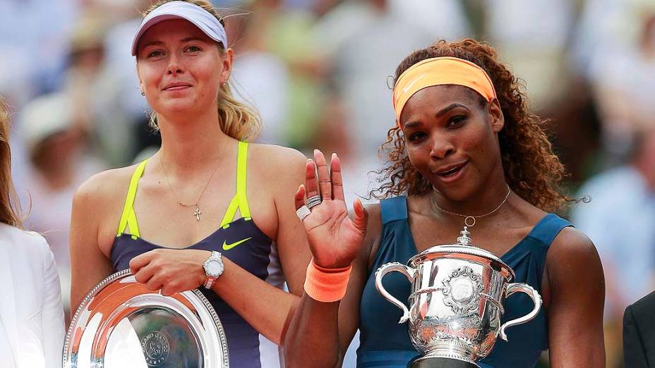 Serena Williams celebra após vencer final contra Maria Sharapova da Rússia