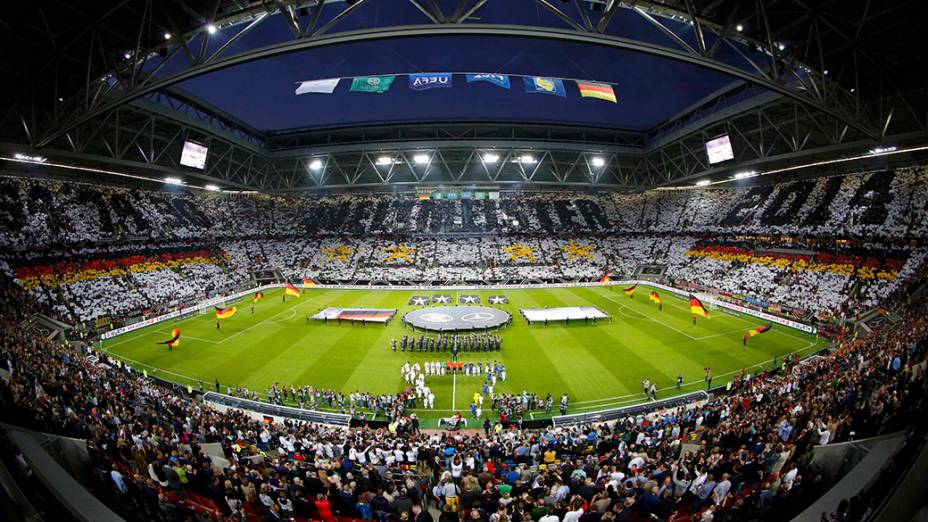 Vista geral do estádio antes do amistoso entre Argentina e Alemanha, em Düsseldorf