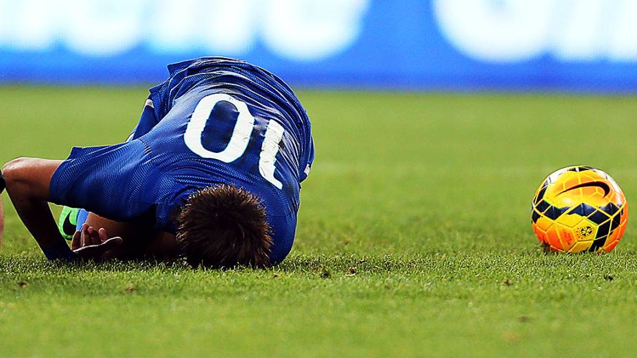 Neymar durante o amistoso entre Brasil e África do Sul, realizado no Estádio Soccer City, em Johannesburgo